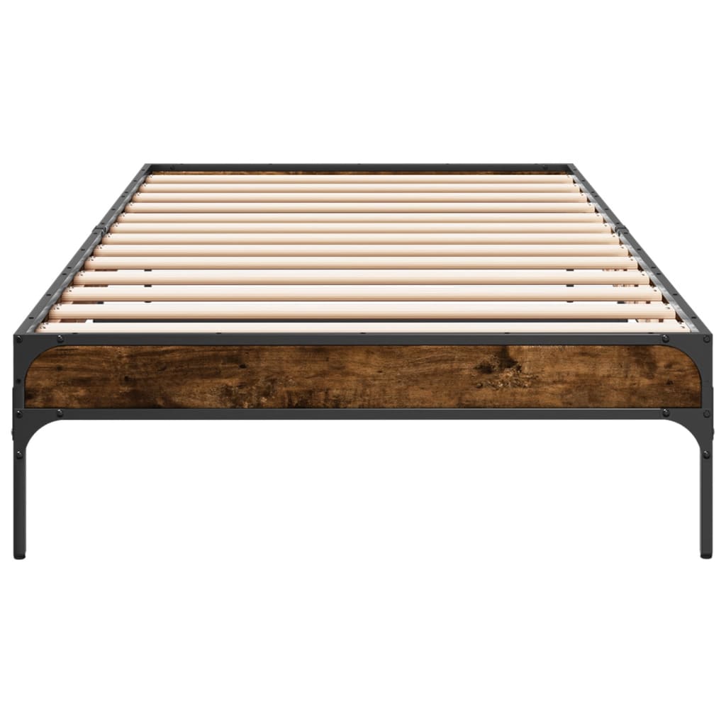 vidaXL Bed Frame without Mattress Smoked Oak 90x190 cm Single