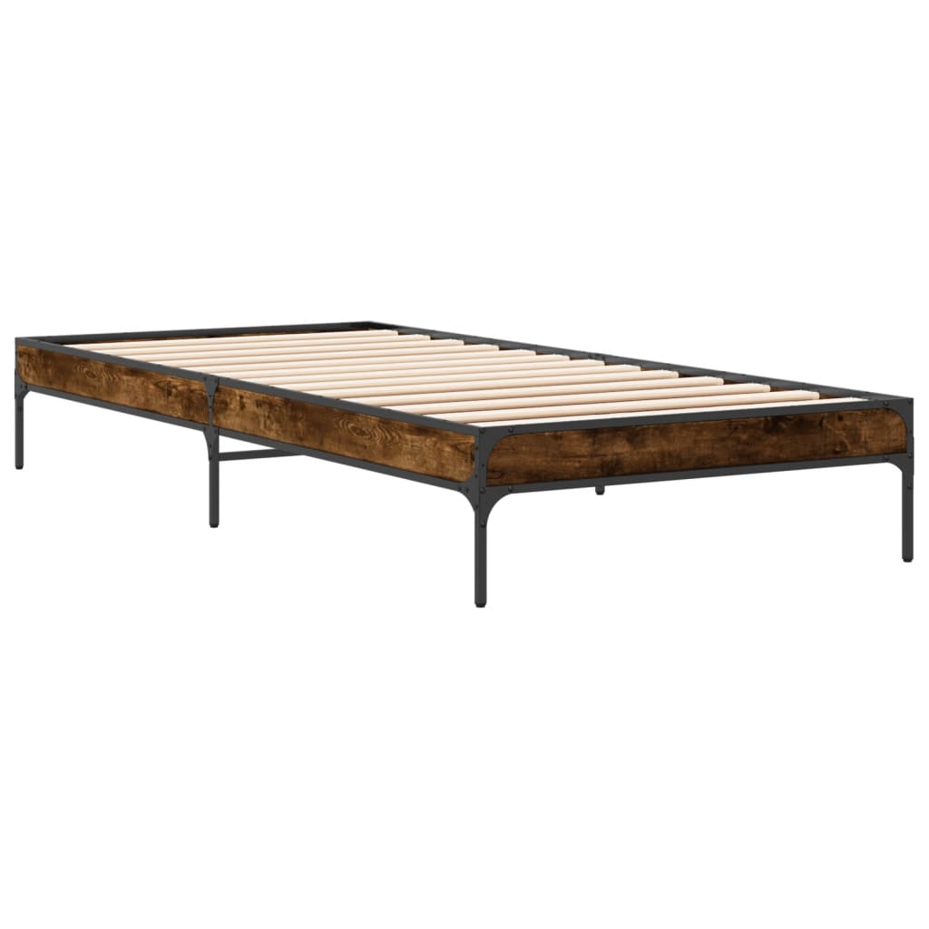 vidaXL Bed Frame without Mattress Smoked Oak 90x190 cm Single