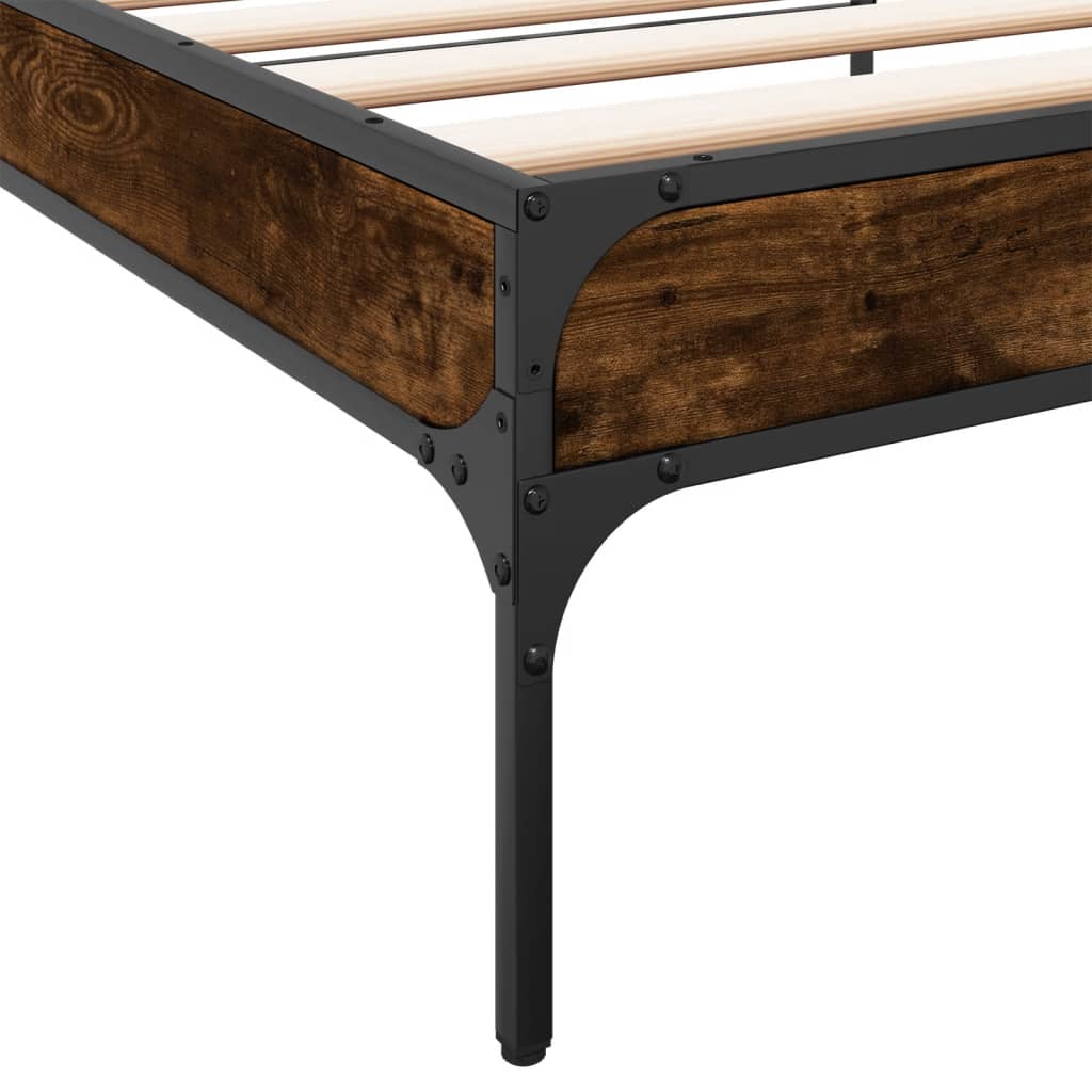 vidaXL Bed Frame without Mattress Smoked Oak 90x190 cm Single