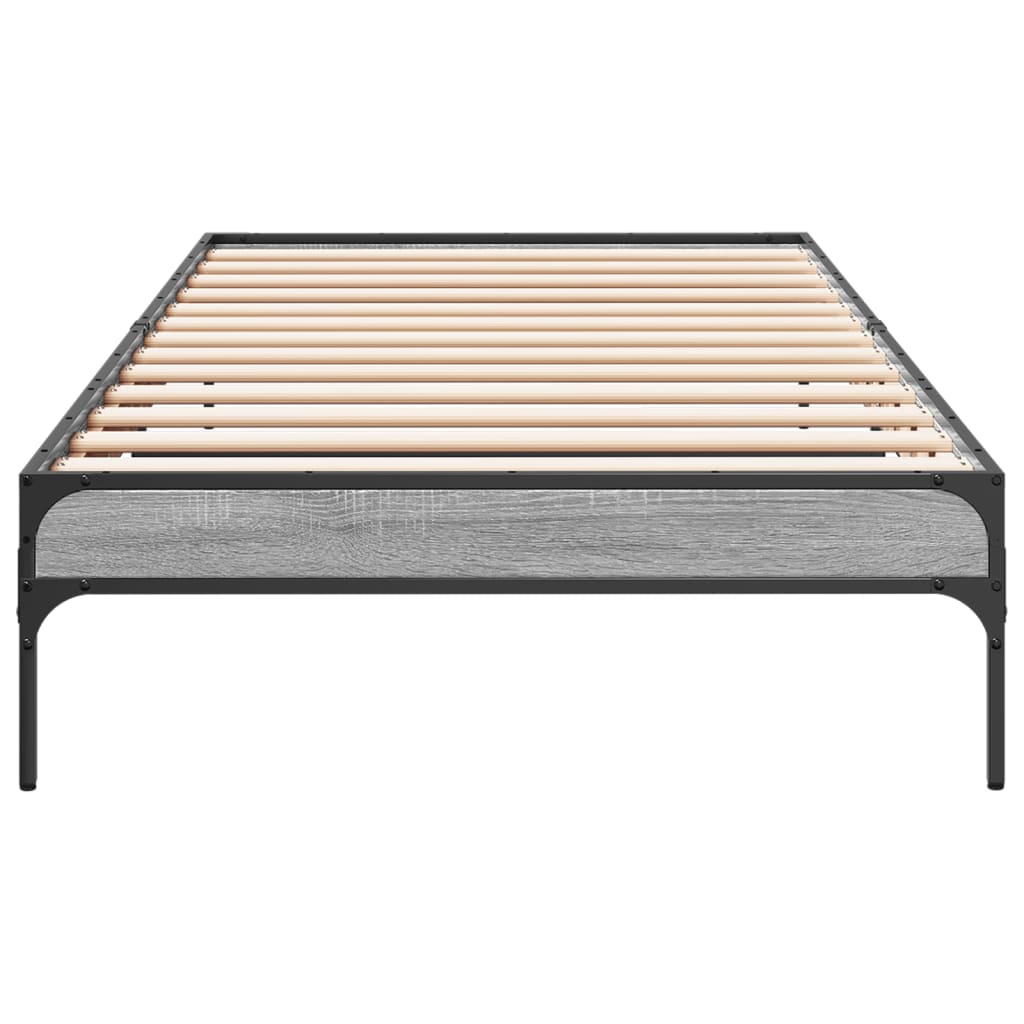 vidaXL Bed Frame without Mattress Grey Sonoma 90x190 cm Single