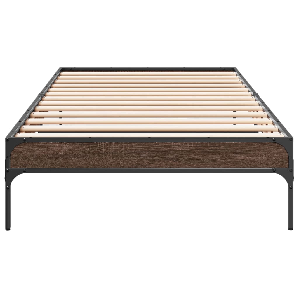 vidaXL Bed Frame without Mattress Brown Oak 90x190 cm Single