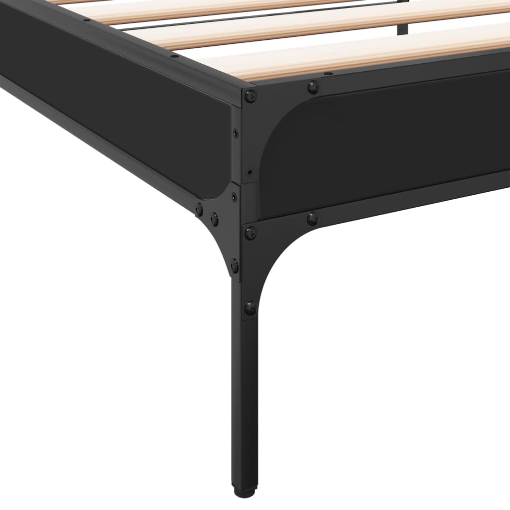Bed Frame without Mattress Black 75x190 cm Small Single