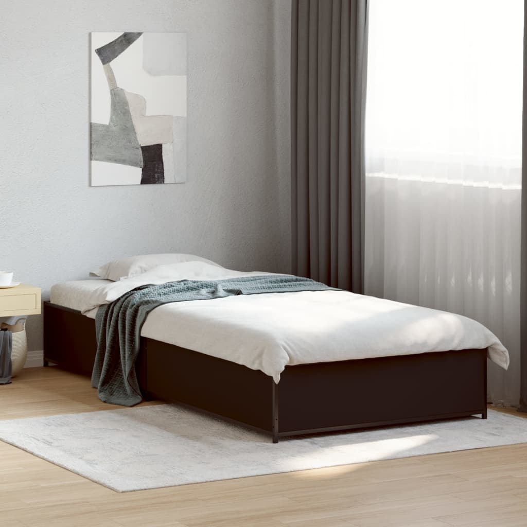 vidaXL Bed Frame without Mattress Black 100x200 cm