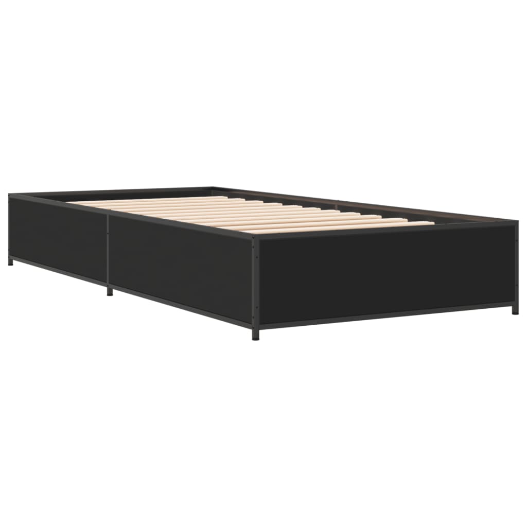 vidaXL Bed Frame without Mattress Black 100x200 cm