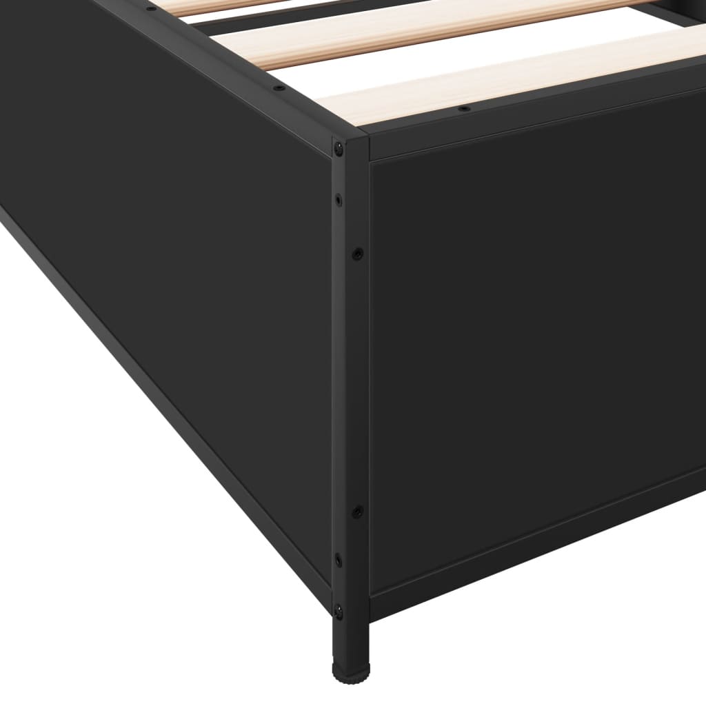 vidaXL Bed Frame without Mattress Black 100x200 cm