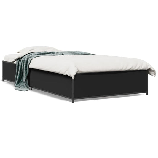 vidaXL Bed Frame without Mattress Black 100x200 cm