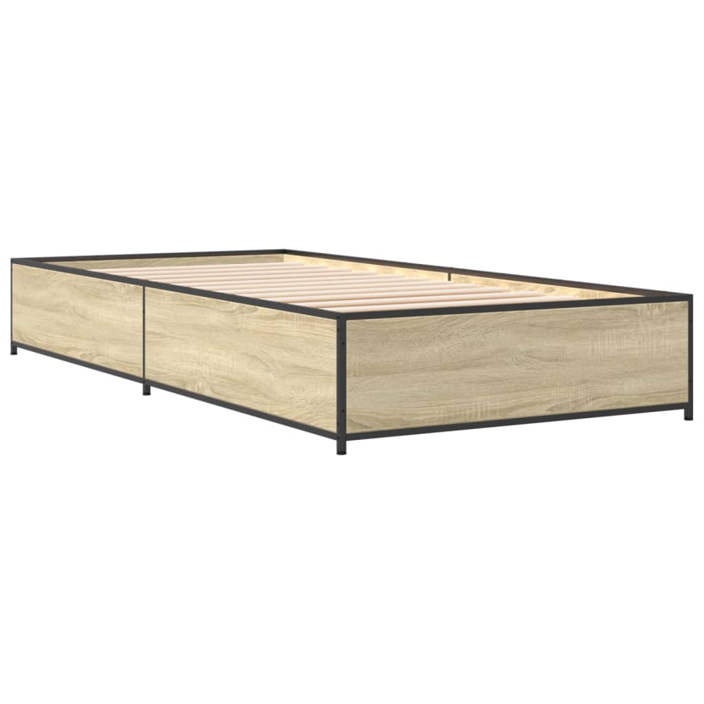 vidaXL Bed Frame without Mattress Sonoma Oak 100x200 cm