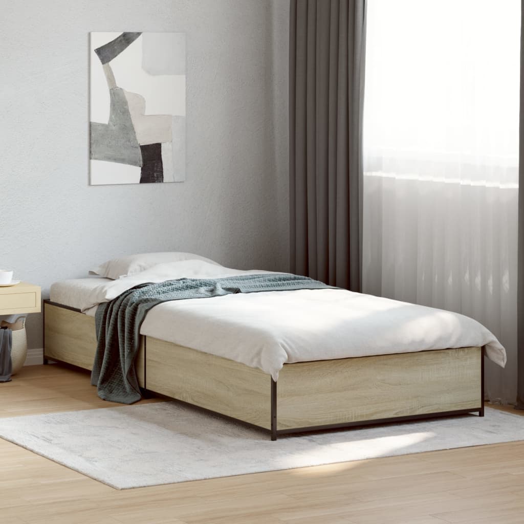 vidaXL Bed Frame without Mattress Sonoma Oak 100x200 cm