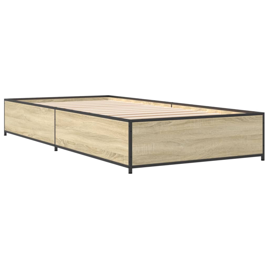 vidaXL Bed Frame without Mattress Sonoma Oak 100x200 cm