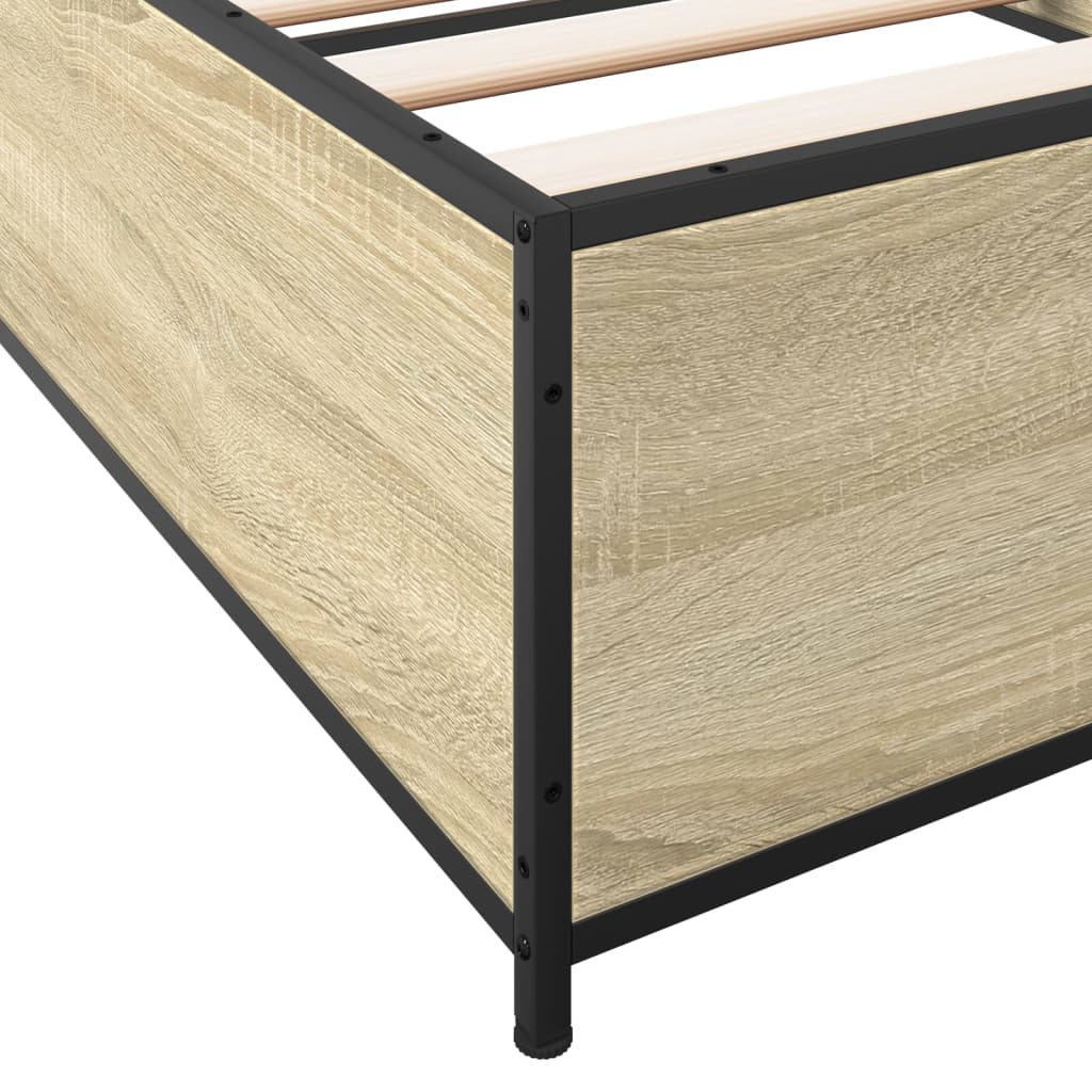 vidaXL Bed Frame without Mattress Sonoma Oak 100x200 cm