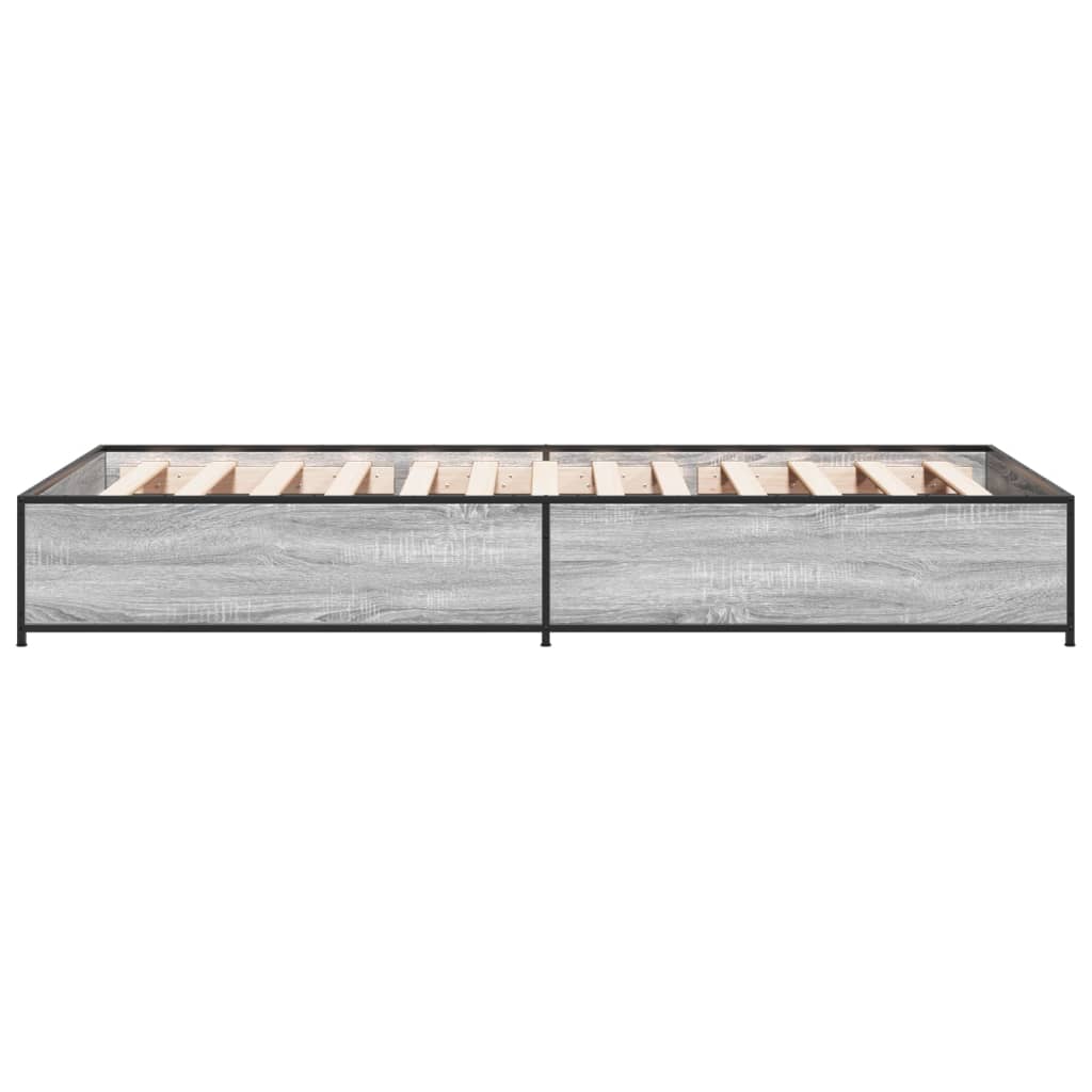 vidaXL Bed Frame without Mattress Grey Sonoma 100x200 cm