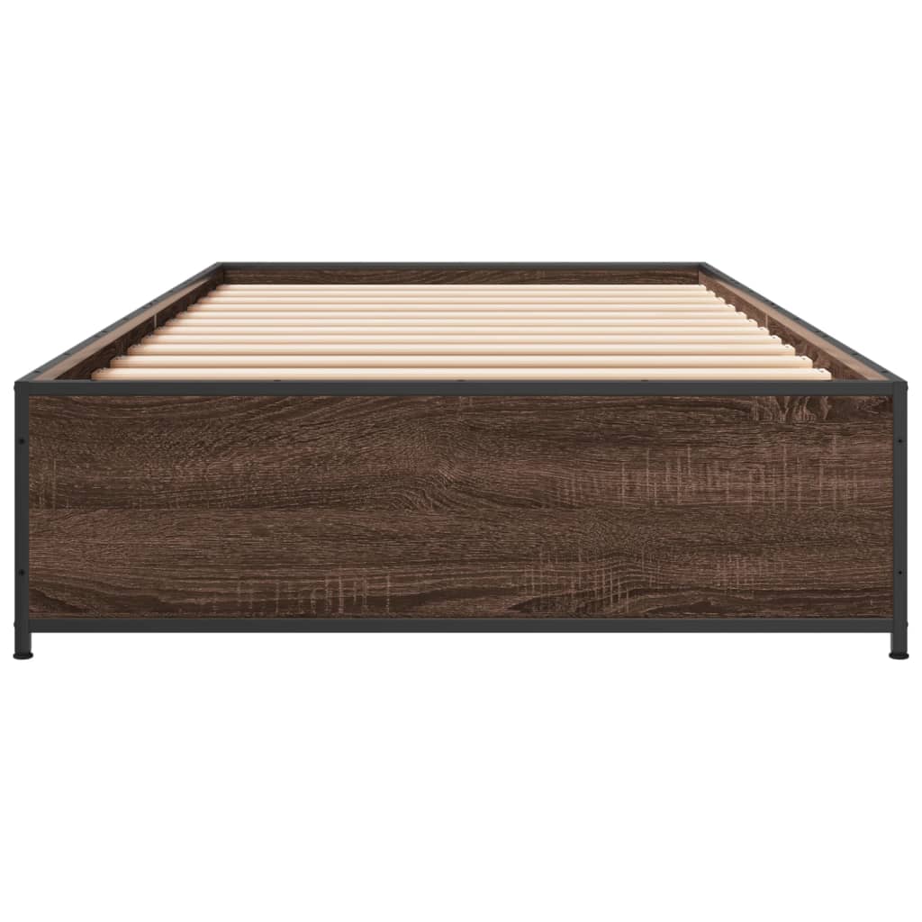 vidaXL Bed Frame without Mattress Brown Oak 100x200 cm