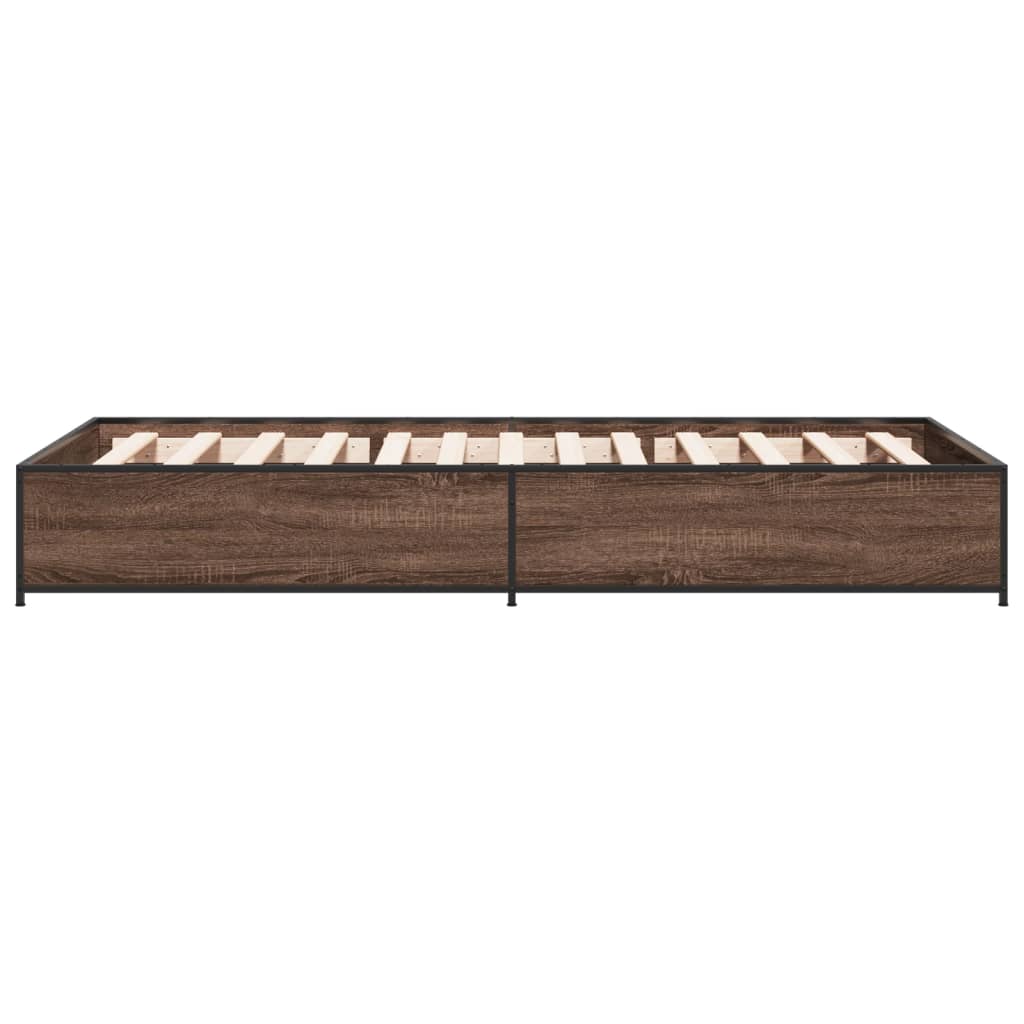 vidaXL Bed Frame without Mattress Brown Oak 100x200 cm