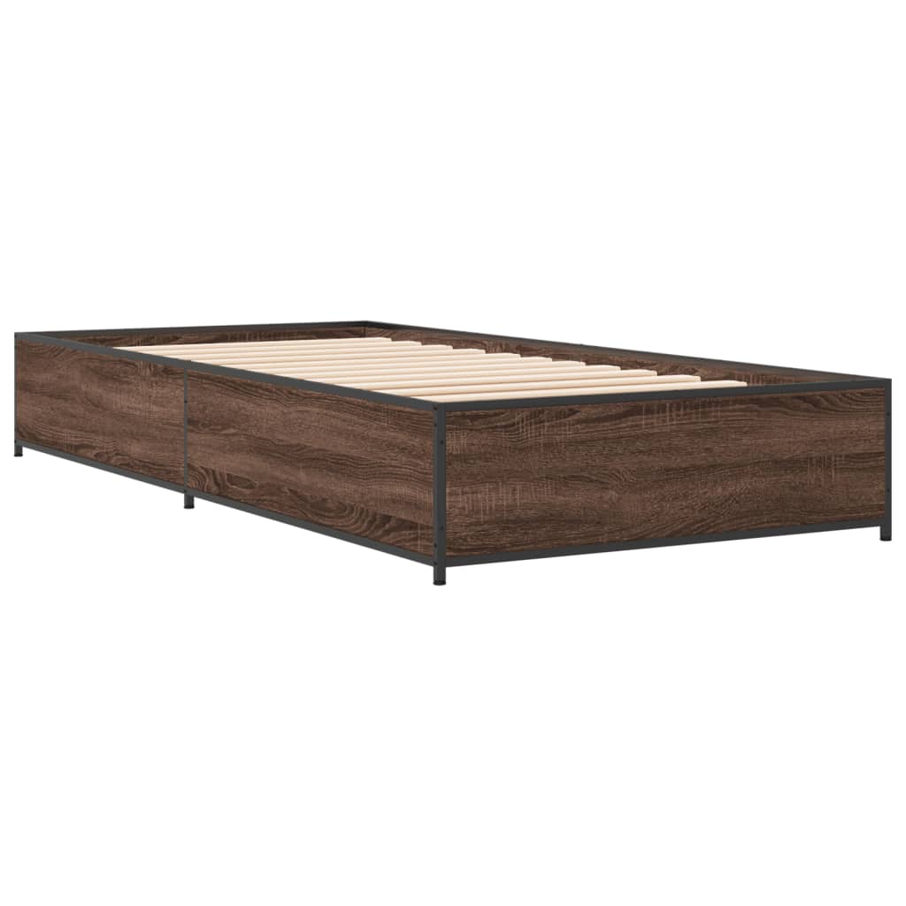 vidaXL Bed Frame without Mattress Brown Oak 100x200 cm