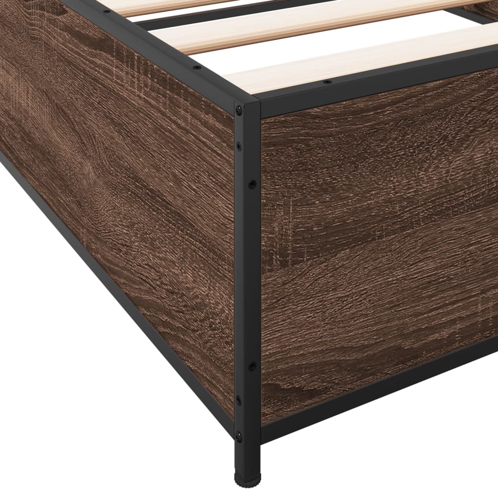 vidaXL Bed Frame without Mattress Brown Oak 100x200 cm