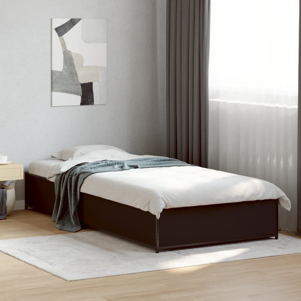 vidaXL Bed Frame without Mattress Black 90x200 cm