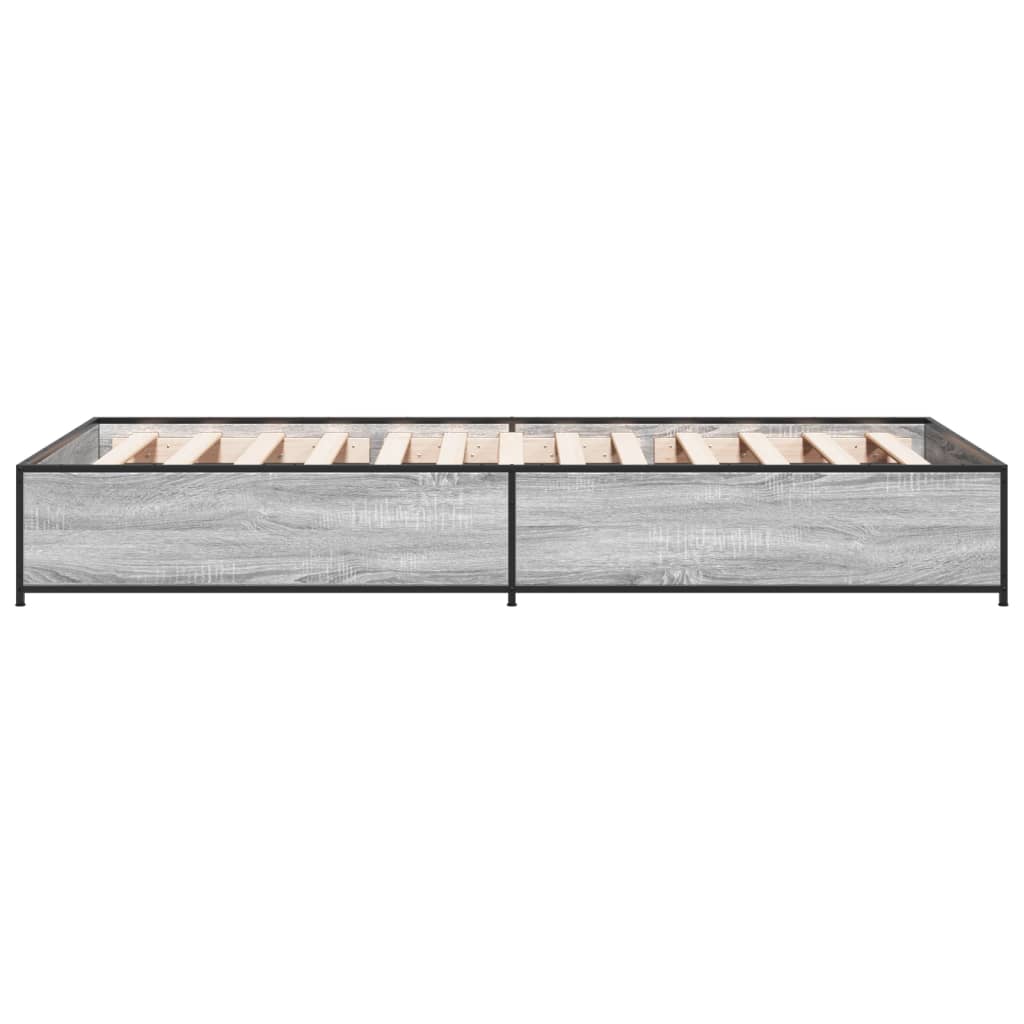 vidaXL Bed Frame without Mattress Grey Sonoma 90x200 cm