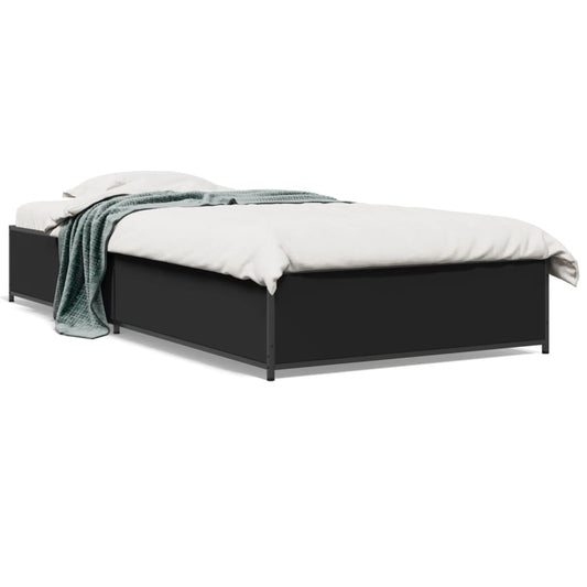 vidaXL Bed Frame without Mattress Black 90x190 cm Single