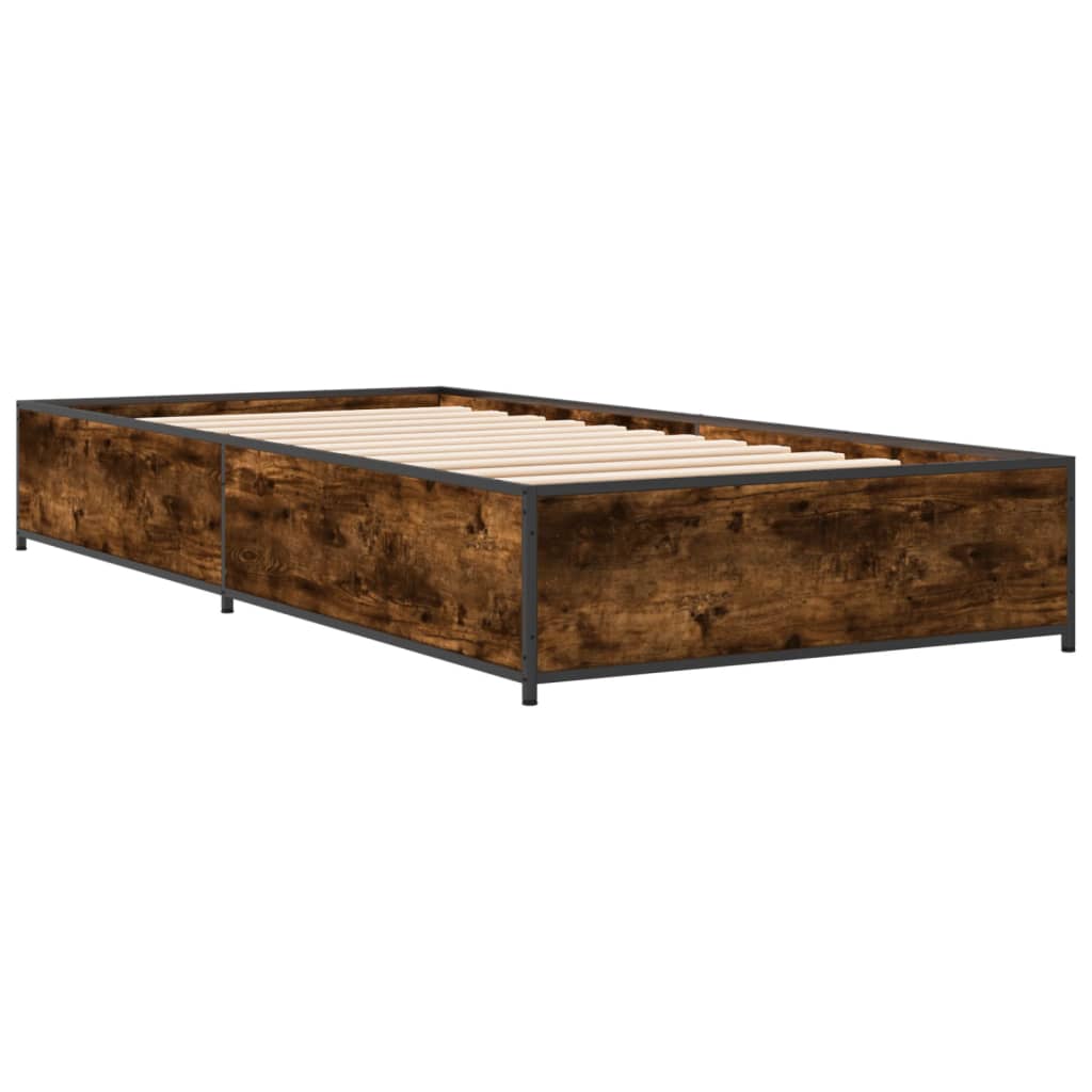 vidaXL Bed Frame without Mattress Smoked Oak 90x190 cm Single