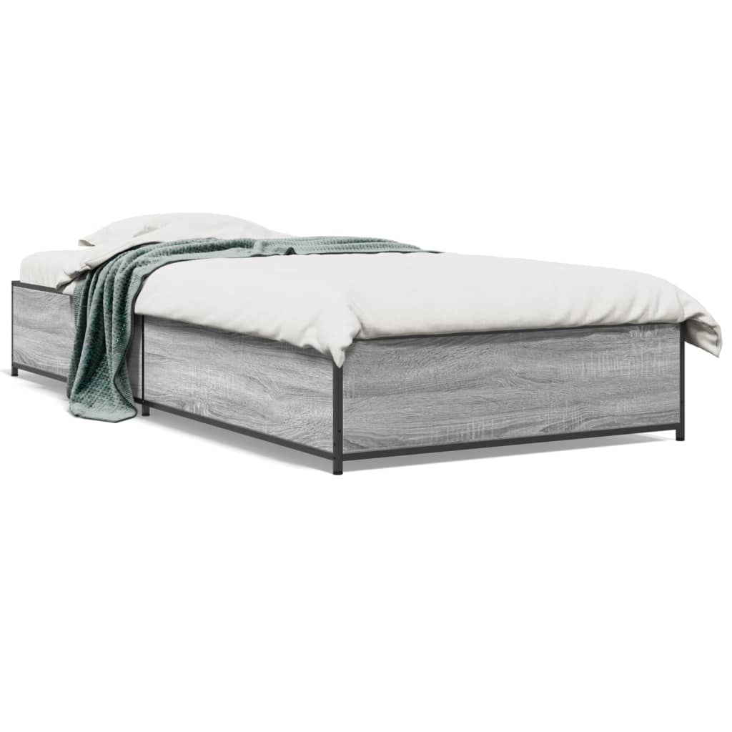 Bed Frame without Mattress Grey Sonoma 90x190 cm Single