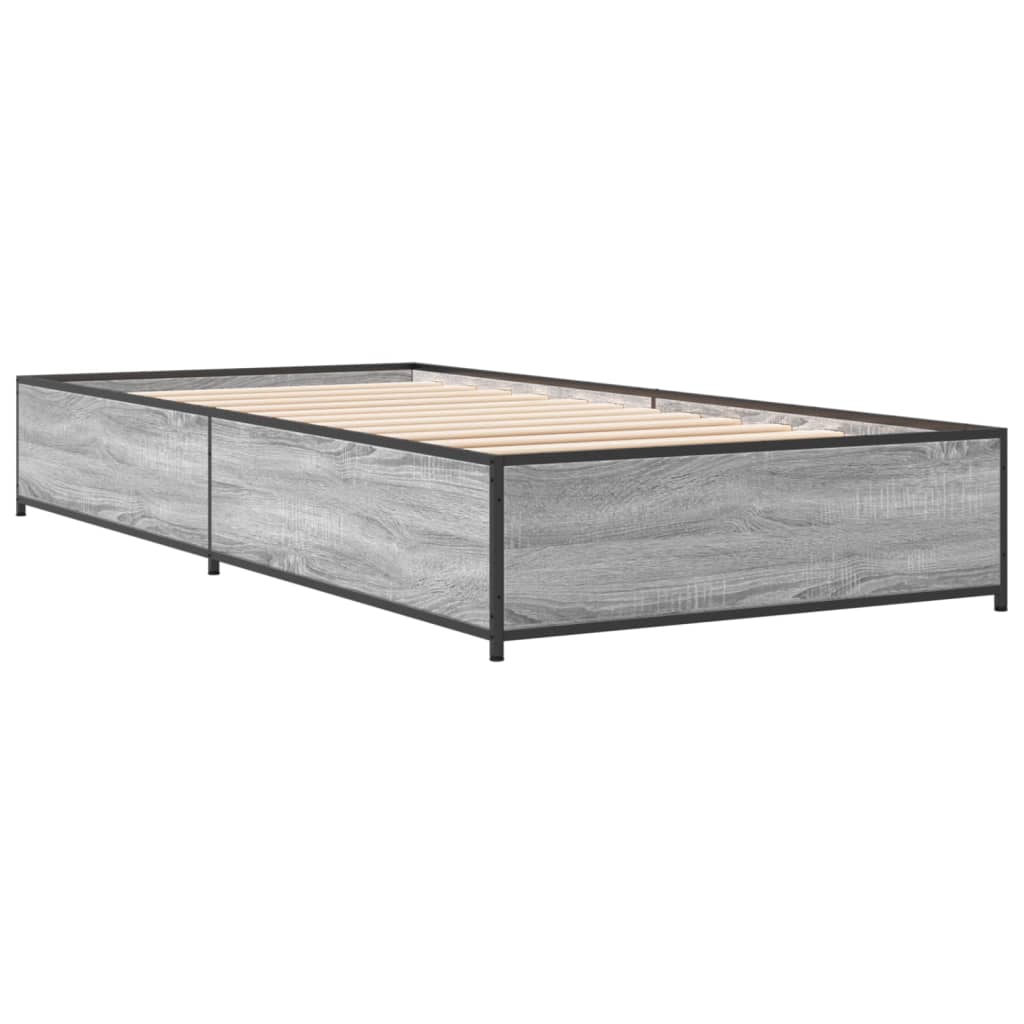 Bed Frame without Mattress Grey Sonoma 90x190 cm Single
