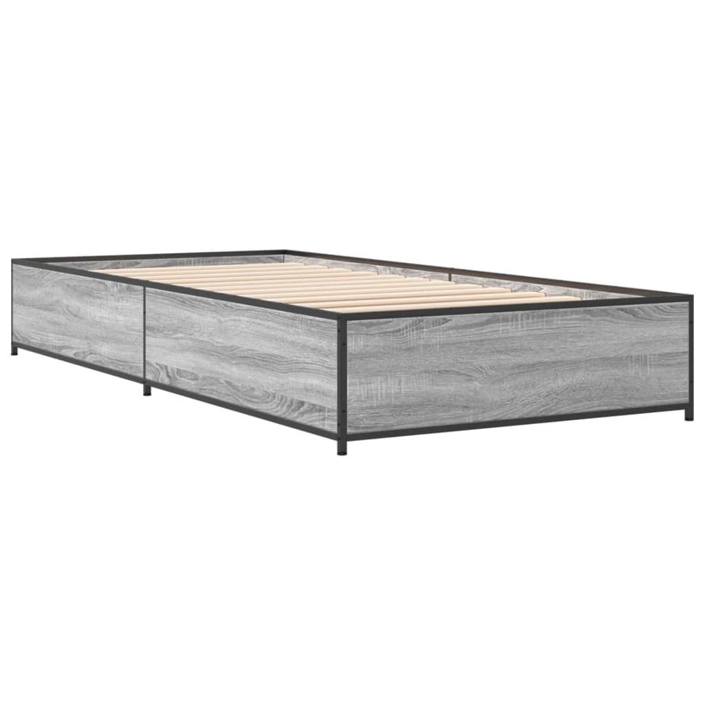 Bed Frame without Mattress Grey Sonoma 90x190 cm Single