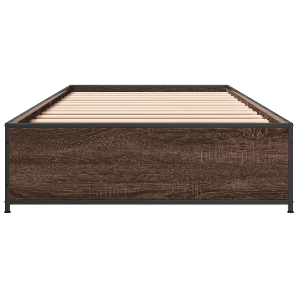 Bed Frame without Mattress Brown Oak 90x190 cm Single