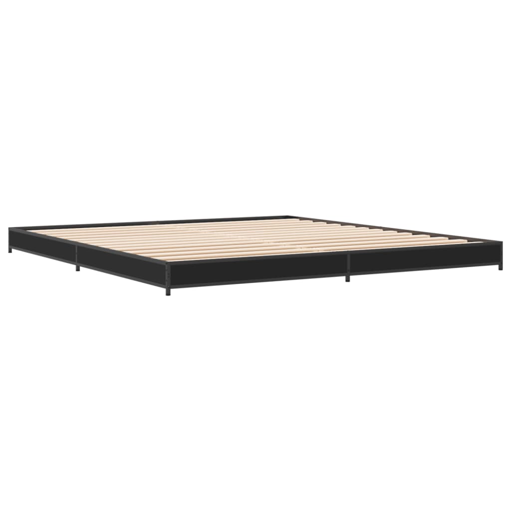 vidaXL Bed Frame without Mattress Black 200x200 cm