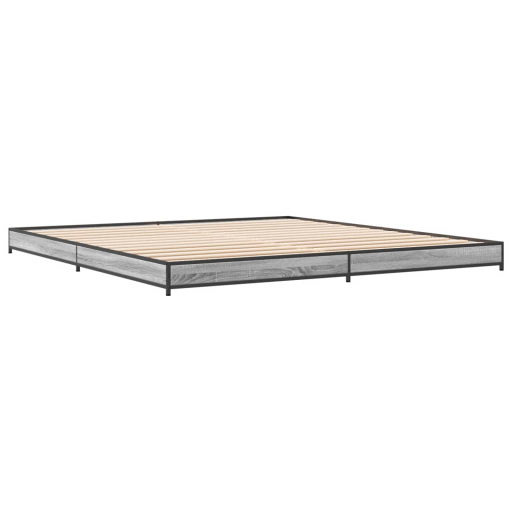 vidaXL Bed Frame without Mattress Grey Sonoma 200x200 cm