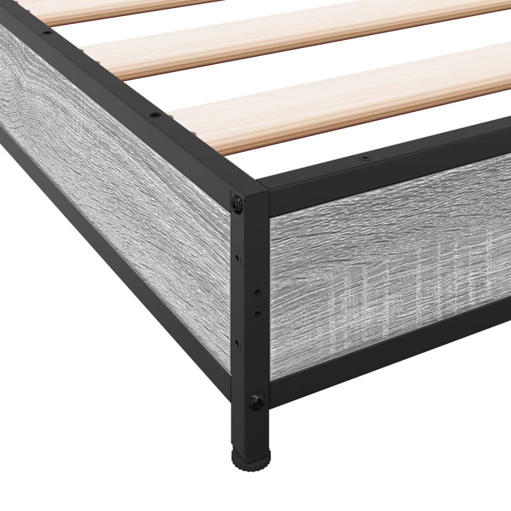 vidaXL Bed Frame without Mattress Grey Sonoma 200x200 cm