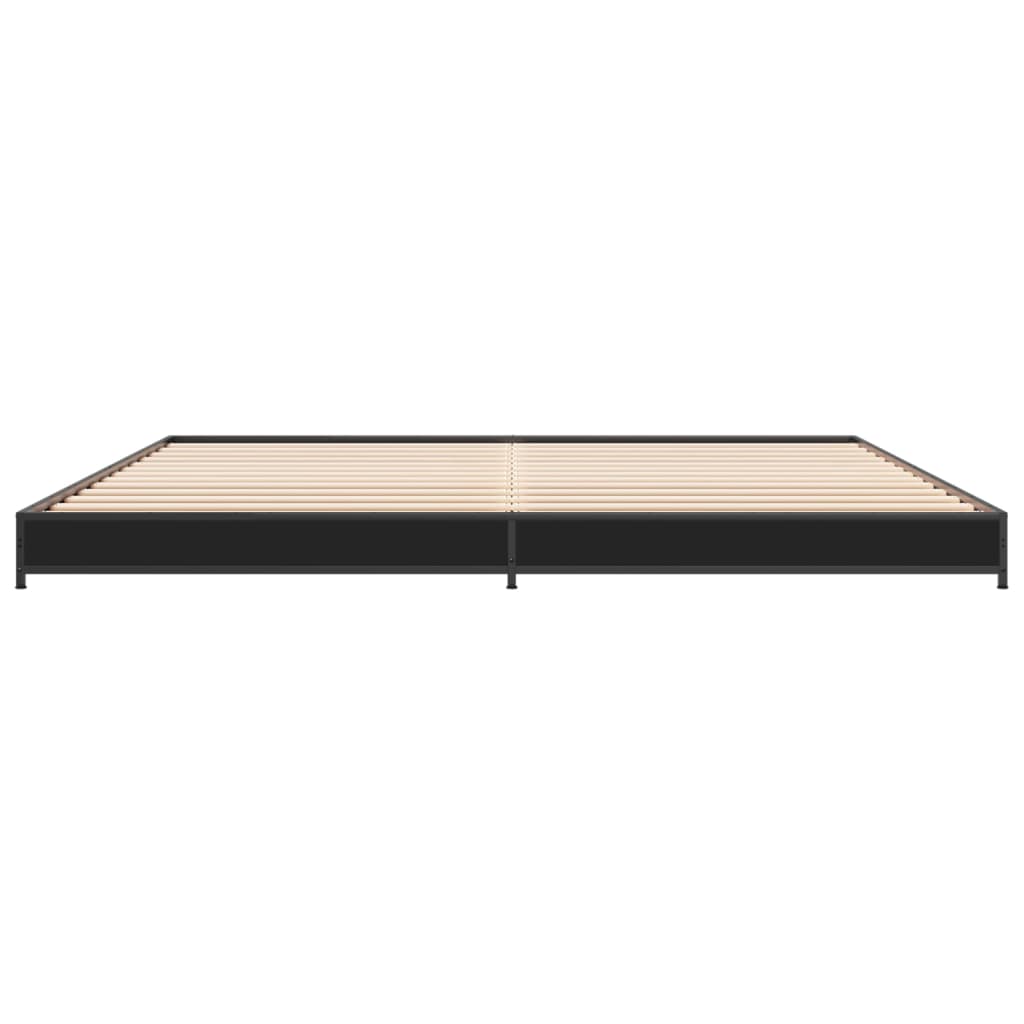 vidaXL Bed Frame without Mattress Black 180x200 cm Super King