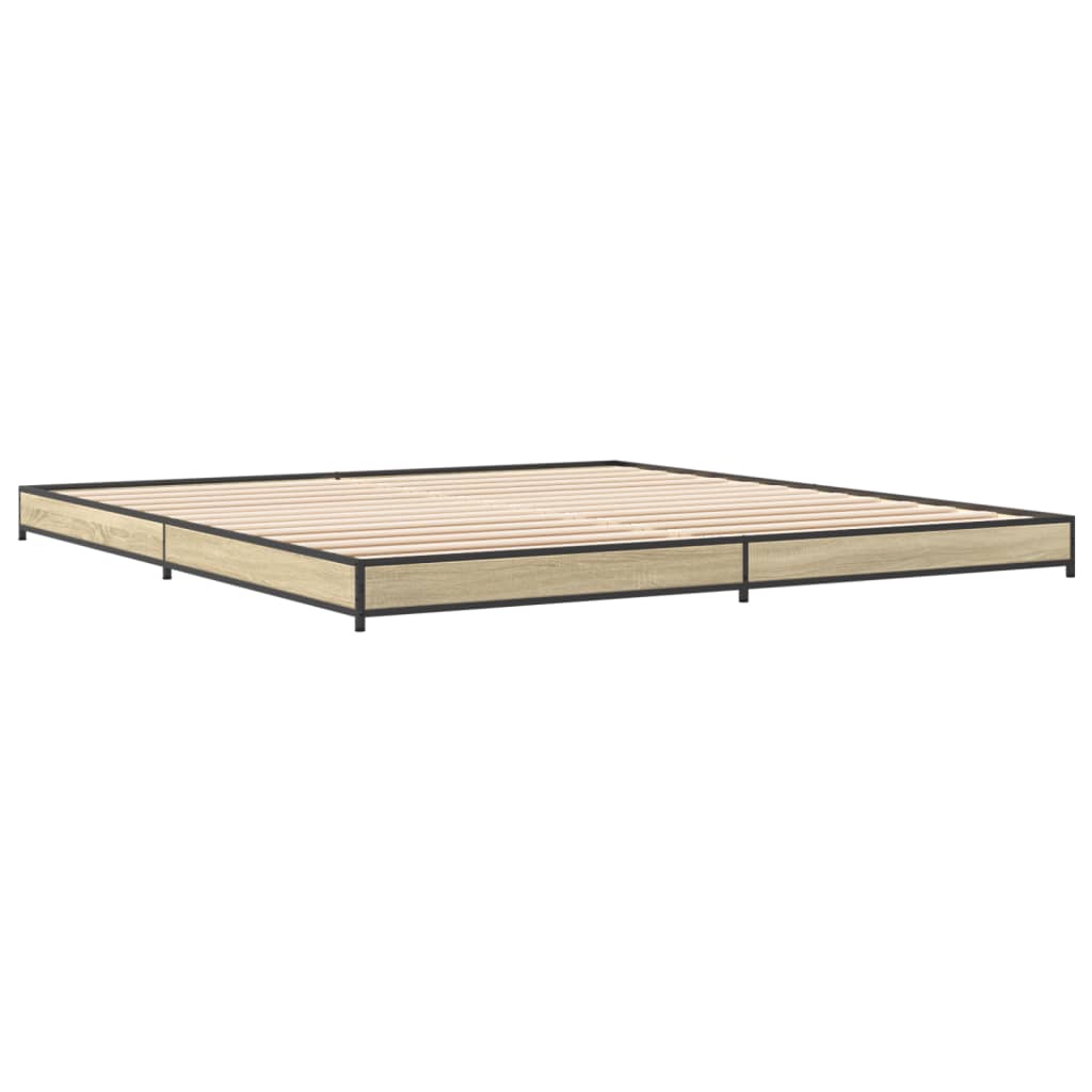 vidaXL Bed Frame without Mattress Sonoma Oak 180x200 cm Super King