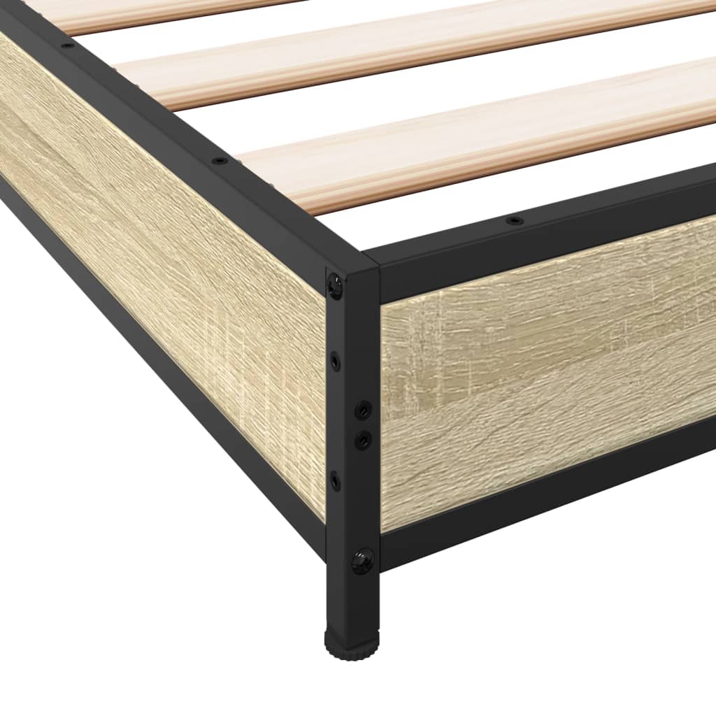 vidaXL Bed Frame without Mattress Sonoma Oak 180x200 cm Super King