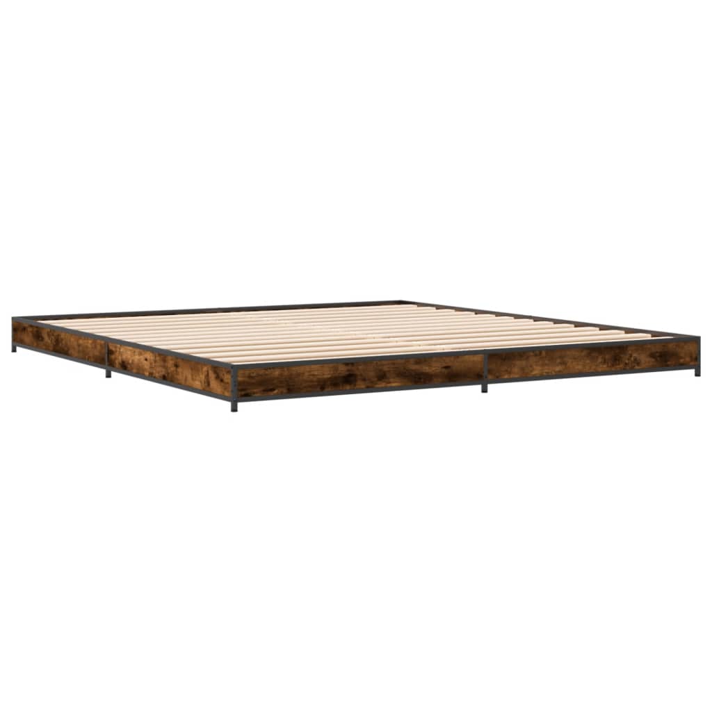 vidaXL Bed Frame without Mattress Smoked Oak 160x200 cm