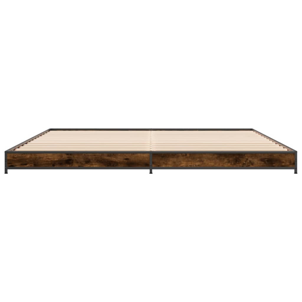 vidaXL Bed Frame without Mattress Smoked Oak 160x200 cm