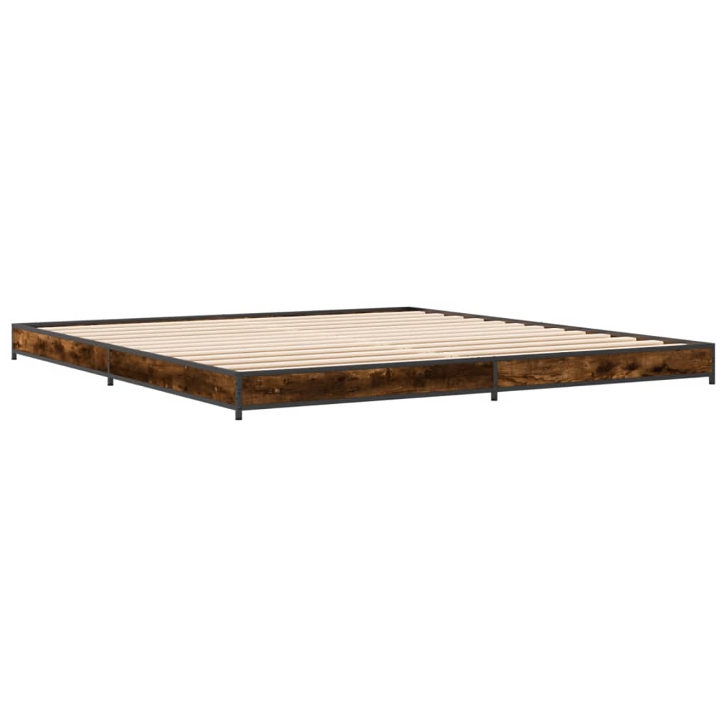 vidaXL Bed Frame without Mattress Smoked Oak 160x200 cm