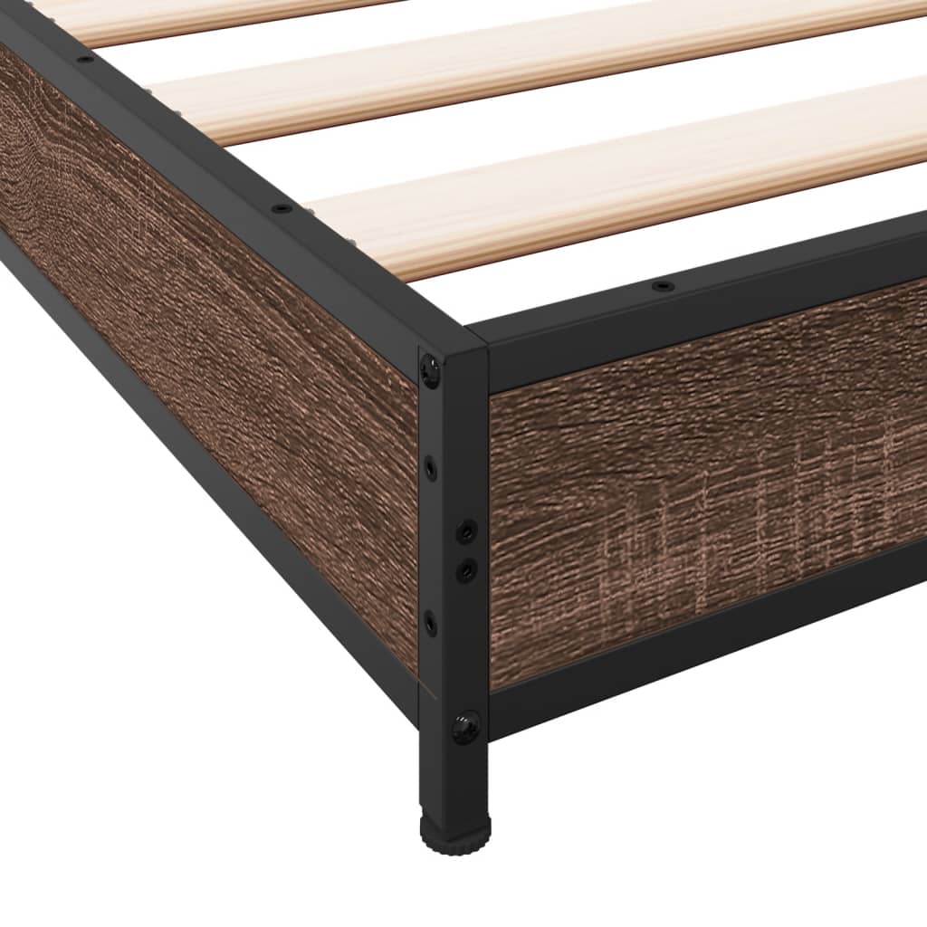 vidaXL Bed Frame without Mattress Brown Oak 160x200 cm