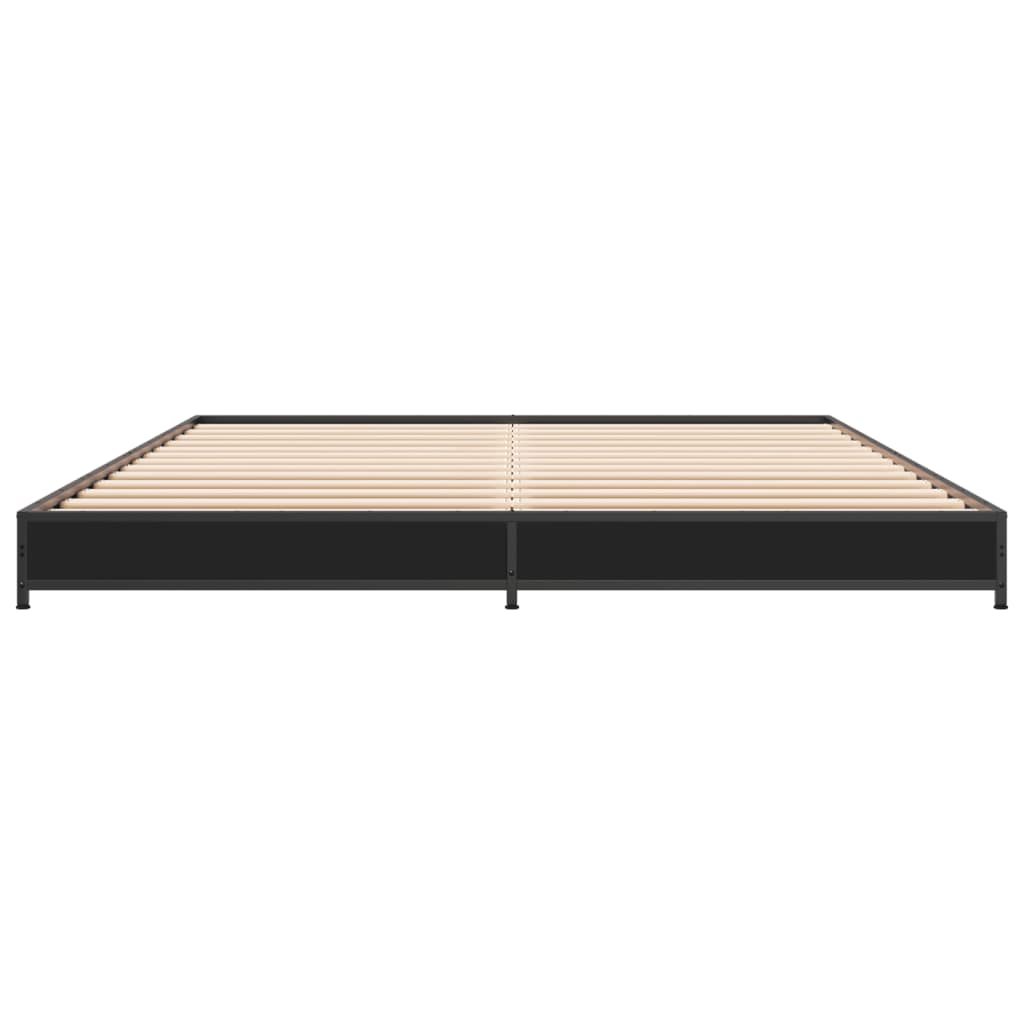 vidaXL Bed Frame without Mattress Black 150x200 cm King Size