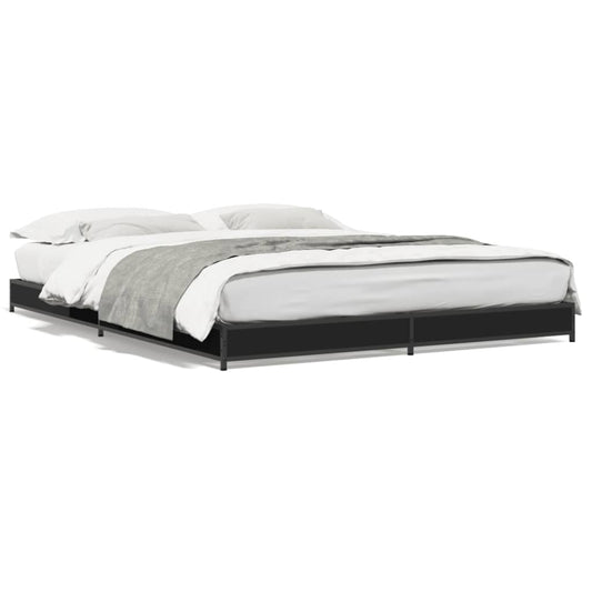 vidaXL Bed Frame without Mattress Black 150x200 cm King Size