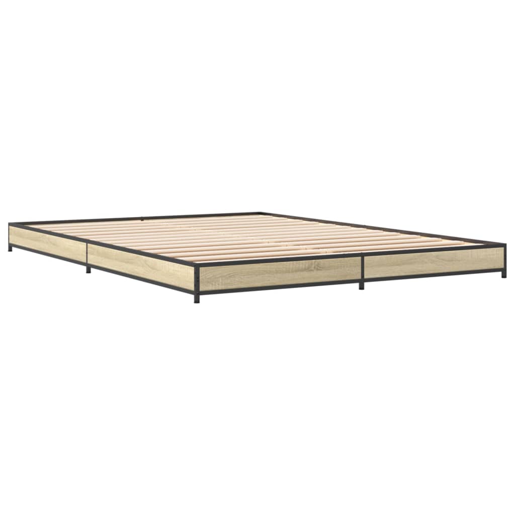 vidaXL Bed Frame without Mattress Sonoma Oak 150x200 cm King Size