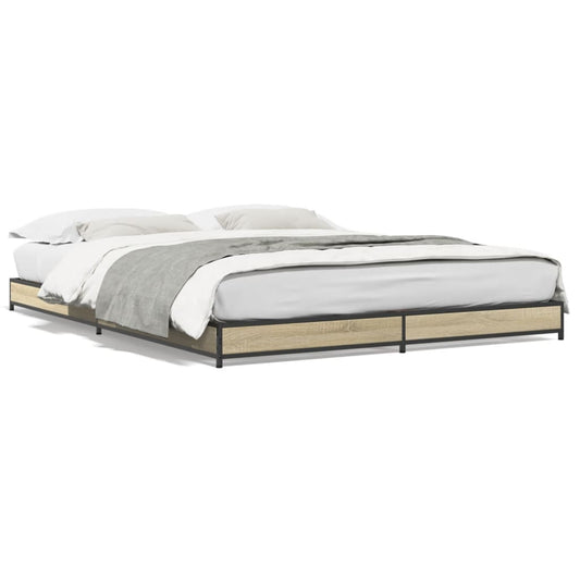 vidaXL Bed Frame without Mattress Sonoma Oak 150x200 cm King Size