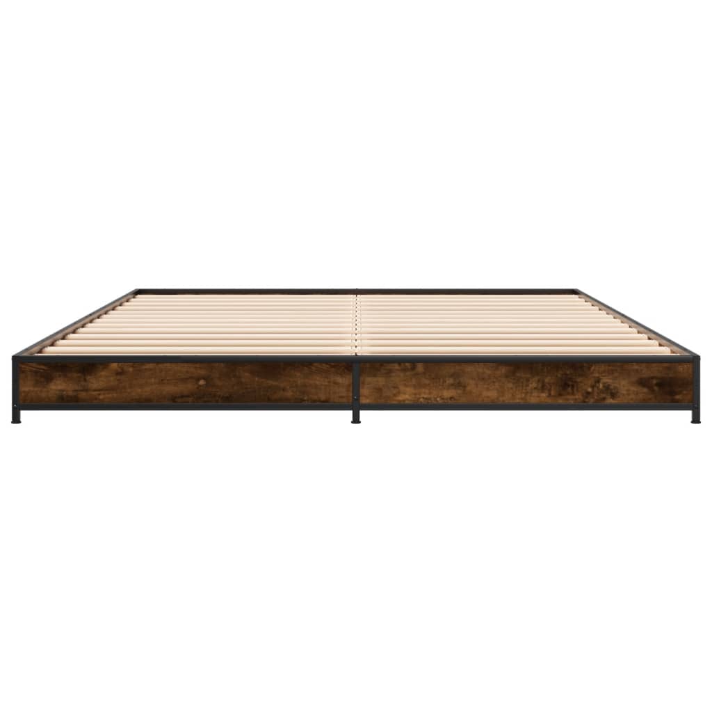 vidaXL Bed Frame without Mattress Smoked Oak 150x200 cm King Size