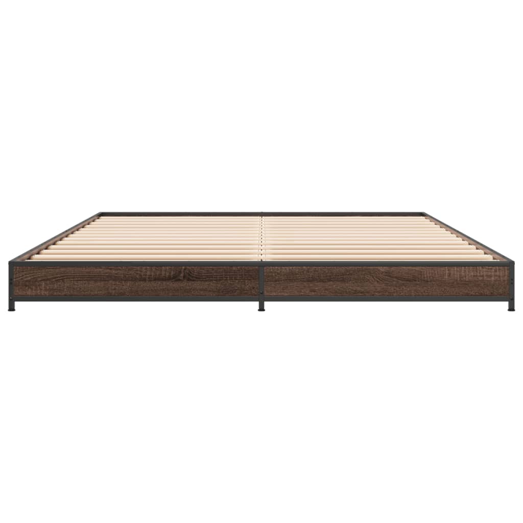 vidaXL Bed Frame without Mattress Brown Oak 150x200 cm King Size