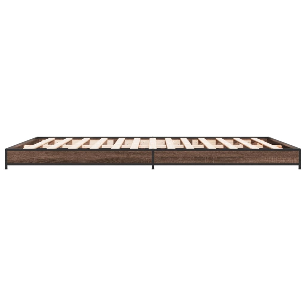 vidaXL Bed Frame without Mattress Brown Oak 150x200 cm King Size