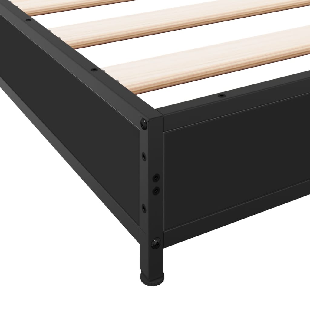 vidaXL Bed Frame without Mattress Black 140x200 cm