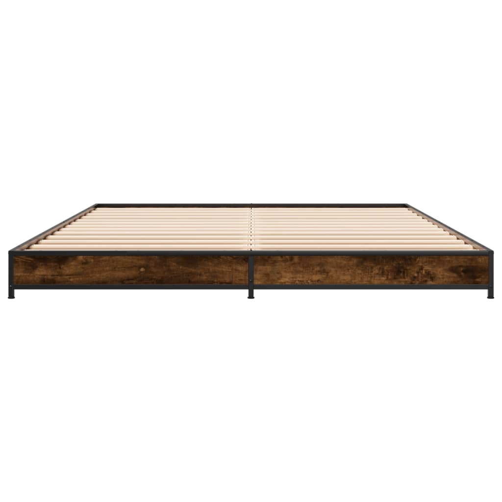 vidaXL Bed Frame without Mattress Smoked Oak 140x200 cm