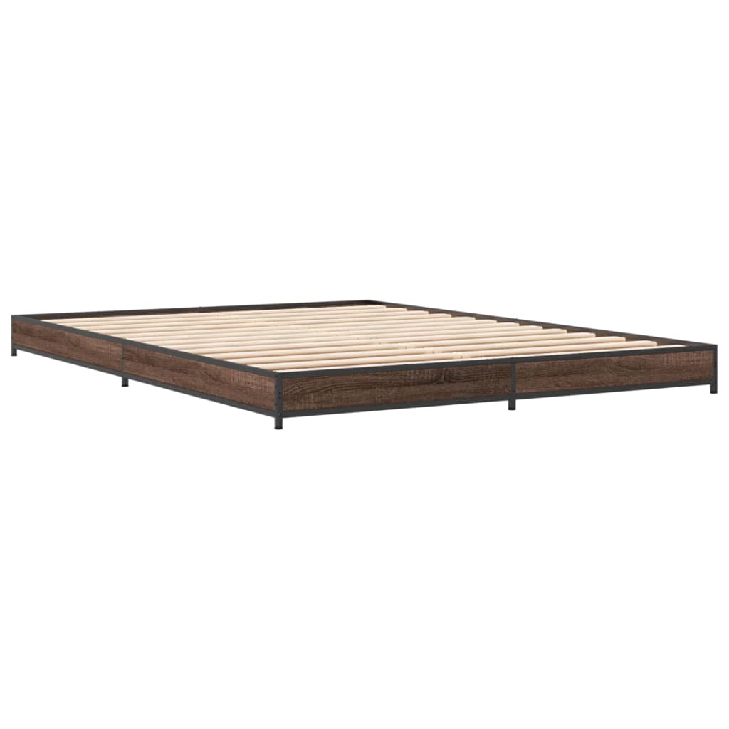 vidaXL Bed Frame without Mattress Brown Oak 120x200 cm