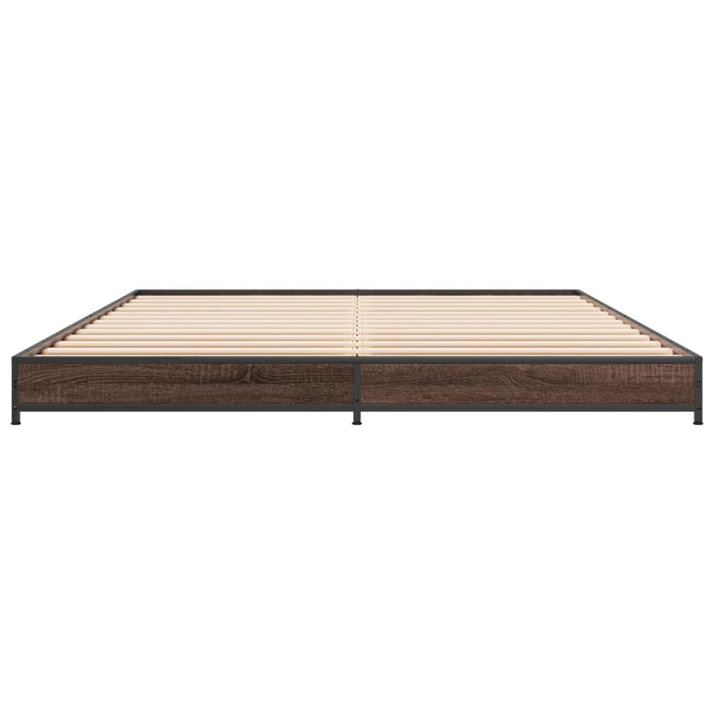 vidaXL Bed Frame without Mattress Brown Oak 120x200 cm