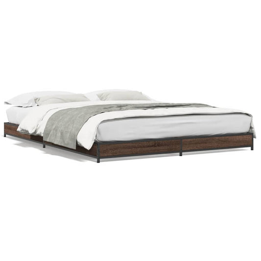 vidaXL Bed Frame without Mattress Brown Oak 120x200 cm