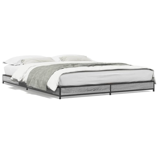 vidaXL Bed Frame without Mattress Grey Sonoma 120x190 cm Small Double